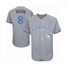 Men's Toronto Blue Jays #8 Cavan Biggio Authentic Gray 2016 Father's Day Fashion Flex Base Baseball Player Stitched Jersey