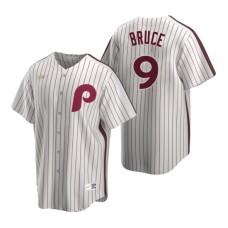 Men's Nike Philadelphia Phillies #9 Jay Bruce White Cooperstown Collection Home Stitched Baseball Jersey