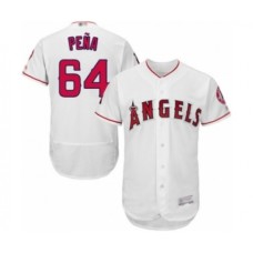 Men's Los Angeles Angels of Anaheim #64 Felix Pena White Home Flex Base Authentic Collection Baseball Player Stitched Jersey