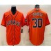 Men's Houston Astros #30 Kyle Tucker Orange With Patch Stitched MLB Cool Base Nike Jersey