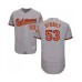 Men's Baltimore Orioles #53 Dan Straily Grey Road Flex Base Authentic Collection Baseball Jersey