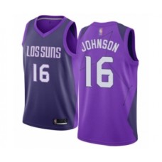 Men's Phoenix Suns #16 Tyler Johnson Authentic Purple Basketball Jersey - City Edition