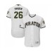 Men's Pittsburgh Pirates #26 Adam Frazier White Alternate Authentic Collection Flex Base Baseball Jersey