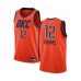 Men's Nike Oklahoma City Thunder #12 Steven Adams Orange Swingman Jersey - Earned Edition