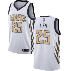 Men's Nike Atlanta Hawks #25 Alex Len Swingman White NBA Jersey - City Edition