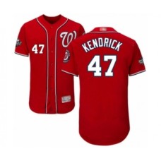 Men's Washington Nationals #47 Howie Kendrick Red Alternate Flex Base Authentic Collection 2019 World Series Bound Baseball Stitched Jersey