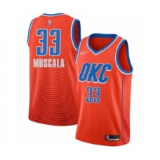 Men's Oklahoma City Thunder #33 Mike Muscala Authentic Orange Finished Basketball Stitched Jersey - Statement Edition