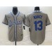 Men's Los Angeles Dodgers #13 Max Muncy Grey Cool Base Stitched Baseball Jersey1