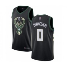 Men's Milwaukee Bucks #0 Donte DiVincenzo Authentic Black Basketball Stitched Jersey - Statement Edition