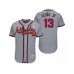 Men's Ronald Acuna Jr. Atlanta Braves #13 Gray 2019 Mothers Day Flex Base Authentic Stitched Jersey