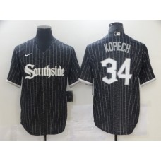 Men's Nike White Sox Southside #34 Michael Kopech Black City Connect Authentic Stitched Jersey