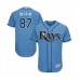 Men's Tampa Bay Rays #87 Jose De Leon Columbia Alternate Flex Base Authentic Collection Baseball Player Stitched Jersey