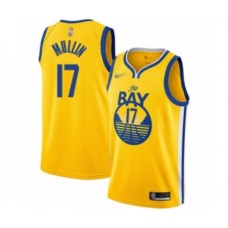 Men's Golden State Warriors #17 Chris Mullin Authentic Gold Finished Basketball Stitched Jersey - Statement Edition