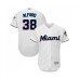 Men's Miami Marlins #38 Jorge Alfaro White Home Flex Base Authentic Collection Baseball Jersey