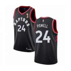 Men's Toronto Raptors #24 Norman Powell Swingman Black 2019 Basketball Finals Champions Jersey Statement Edition