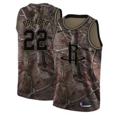 Men's Nike Houston Rockets #22 Clyde Drexler Swingman Camo Realtree Collection NBA Jersey