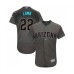 Men's Arizona Diamondbacks #22 Jake Lamb Gray Teal Alternate Authentic Collection Flex Base Baseball Jersey