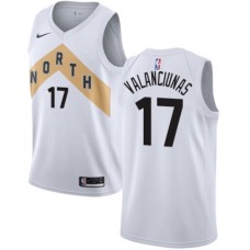 Men's Nike Toronto Raptors #17 Jonas Valanciunas Swingman White NBA Jersey - City Edition