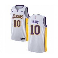 Men's Los Angeles Lakers #10 Tyler Ennis Authentic White Basketball Jersey - Association Edition