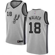 Men's Nike San Antonio Spurs #18 Lonnie Walker Authentic Silver NBA Jersey Statement Edition