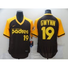 Men's Nike San Diego Padres #19 Tony Gwynn Brown MLB Stitched Jersey