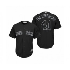 Men's Boston Red Sox #41 Chris Sale The Conductor Black 2019 Players Weekend Replica Stitched Jersey