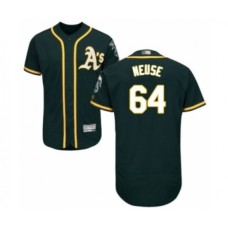 Men's Oakland Athletics #64 Sheldon Neuse Green Alternate Flex Base Authentic Collection Baseball Player Stitched Jersey