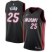 Men's Miami Heat #25 Kendrick Nunn Nike Black 2020-21 Swingman Stitched Jersey