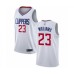 Men's Los Angeles Clippers #23 Lou Williams Swingman White Basketball Stitched Jersey - Association Edition