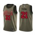 Men's Chicago Bulls #21 Thaddeus Young Swingman Green Salute to Service Basketball Jersey