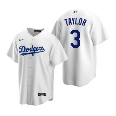 Men's Nike Los Angeles Dodgers #3 Chris Taylor White Home Stitched Baseball Jersey