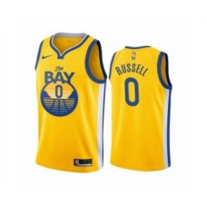 Men's Golden State Warriors #0 D'Angelo Russell Authentic Gold Finished Basketball Stitched Jersey - Statement Edition