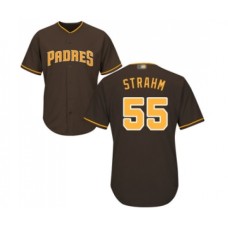 Men's San Diego Padres #55 Matt Strahm Replica Brown Alternate Cool Base Baseball Jersey