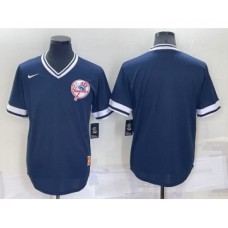 Men's New York Yankees Blank Blue Nike Cooperstown Collection Legend V Neck Stitched Jersey