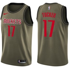 Men's Nike Houston Rockets #17 PJ Tucker Swingman Green Salute to Service NBA Jersey