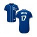 Men's Kansas City Royals #17 Hunter Dozier Royal Blue Alternate Flex Base Authentic Collection Baseball Jersey