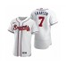 Men's Atlanta Braves #7 Dansby Swanson Nike White 2020 Authentic Stitched Jersey