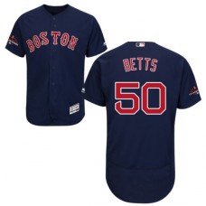 Men's Majestic Boston Red Sox #50 Mookie Betts Navy Blue Alternate Flex Base Authentic Collection 2018 World Series Champions MLB Jersey