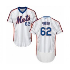 Men's New York Mets #62 Drew Smith White Alternate Flex Base Authentic Collection Baseball Player Stitched Jersey