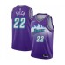 Men's Utah Jazz #22 Jeff Green Authentic Purple Hardwood Classics Basketball Stitched Jersey