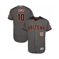 Men's Arizona Diamondbacks #10 Adam Jones Grey Road Authentic Collection Flex Base Baseball Jersey