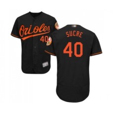 Men's Baltimore Orioles #40 Jesus Sucre Black Alternate Flex Base Authentic Collection Baseball Jersey