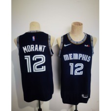 Men's Memphis Grizzlies #12 Ja Morant 2021 Navy Swingman Stitched Basketball Jersey