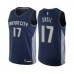 Men's Detroit Pistons #17 Tony Snell Authentic Navy Blue Basketball Jersey - City Edition