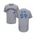 Men's Toronto Blue Jays #59 Yennsy Diaz Grey Road Flex Base Authentic Collection Baseball Player Stitched Jersey