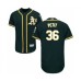 Men's Oakland Athletics #36 Yusmeiro Petit Green Alternate Flex Base Authentic Collection Baseball Player Stitched Jersey