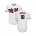 Men's Minnesota Twins #18 Mitch Garver White Home Flex Base Authentic Collection Baseball Jersey