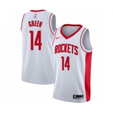 Men's Houston Rockets #14 Gerald Green Authentic White Finished Basketball Stitched Jersey - Association Edition