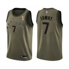 Men's Toronto Raptors #7 Kyle Lowry Swingman Green Salute to Service 2019 Basketball Finals Champions Jersey