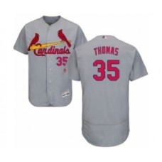 Men's St. Louis Cardinals #35 Lane Thomas Grey Road Flex Base Authentic Collection Baseball Player Stitched Jersey